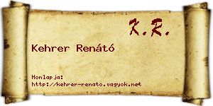 Kehrer Renátó névjegykártya